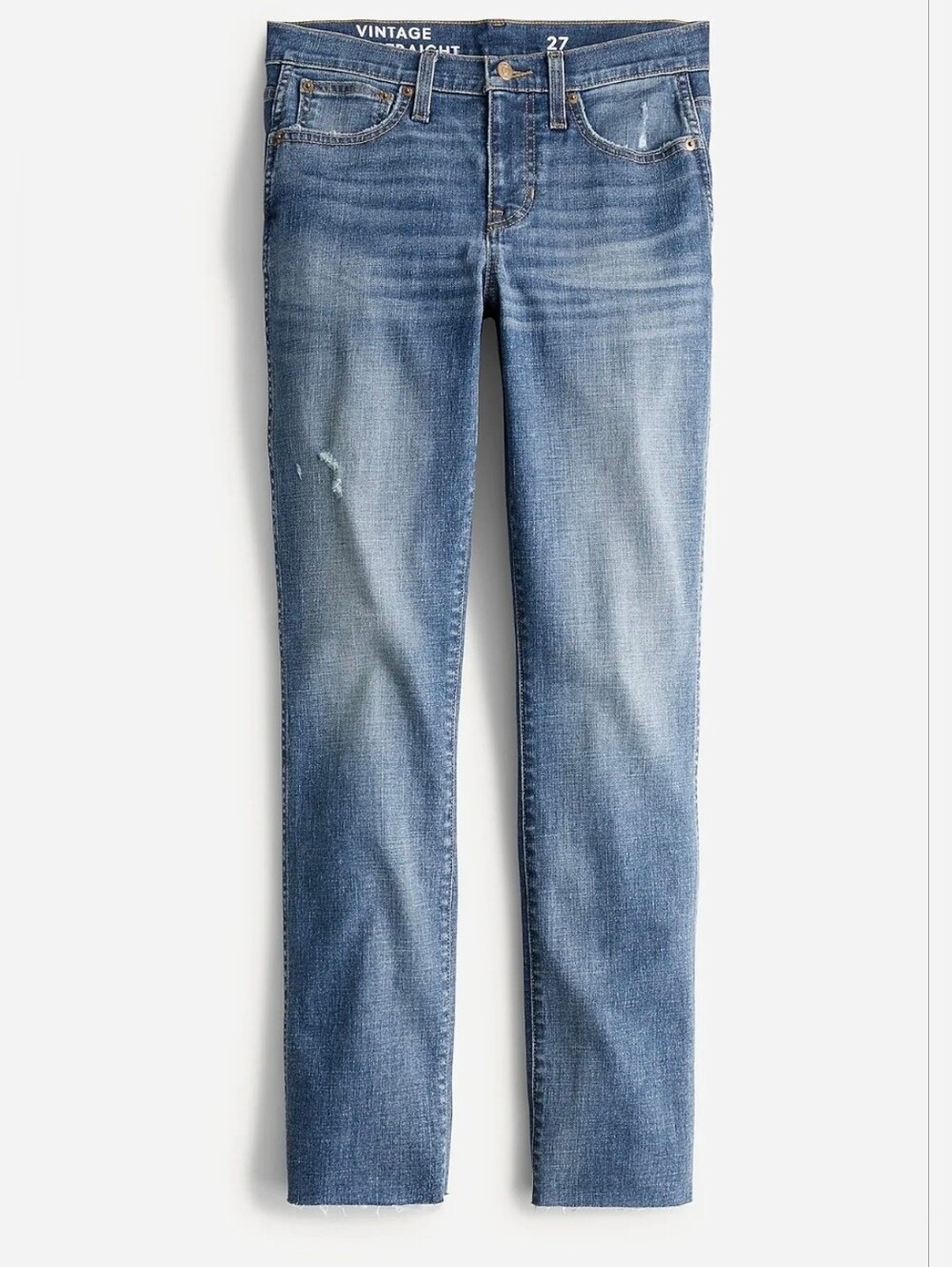 ❤️ J CREW HIGH RISE VINTAGE SLIM STRAIGHT JEANS, TILDA WASH, RAW HEM, 2 (26)St